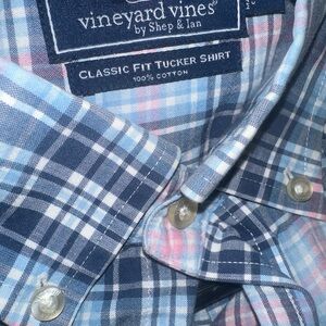 Vineyard Vines Tucker Classic Fit Plaid Button-Down — Blue & Pink
